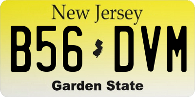 NJ license plate B56DVM