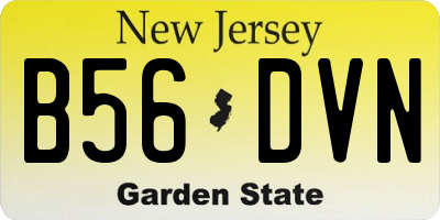 NJ license plate B56DVN