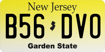 NJ license plate B56DVO