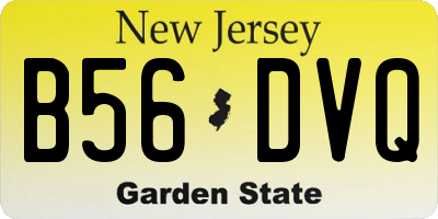 NJ license plate B56DVQ