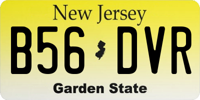NJ license plate B56DVR
