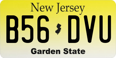 NJ license plate B56DVU
