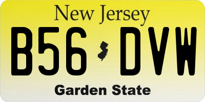 NJ license plate B56DVW