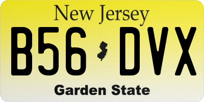 NJ license plate B56DVX