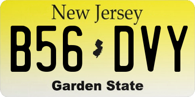 NJ license plate B56DVY