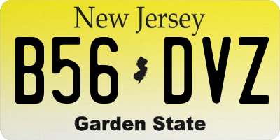 NJ license plate B56DVZ