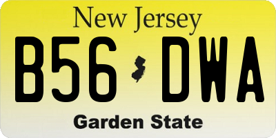 NJ license plate B56DWA