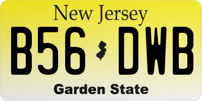 NJ license plate B56DWB