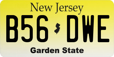 NJ license plate B56DWE