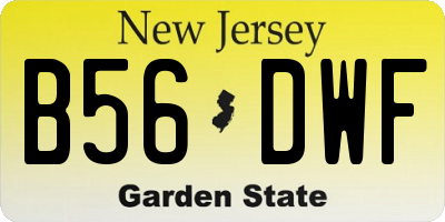 NJ license plate B56DWF
