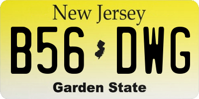 NJ license plate B56DWG