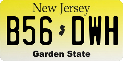 NJ license plate B56DWH