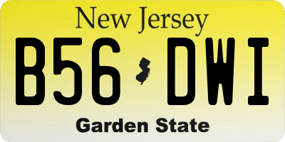 NJ license plate B56DWI