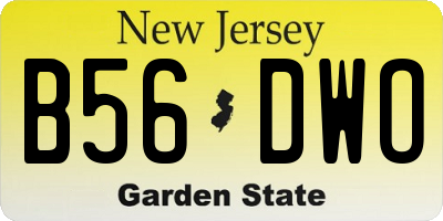 NJ license plate B56DWO