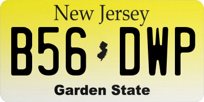 NJ license plate B56DWP