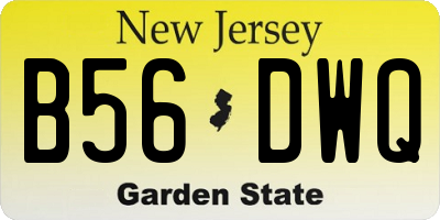 NJ license plate B56DWQ
