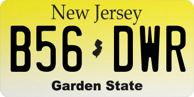 NJ license plate B56DWR