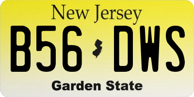 NJ license plate B56DWS