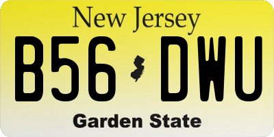 NJ license plate B56DWU