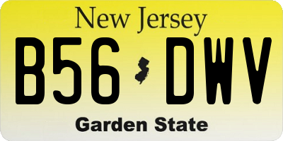 NJ license plate B56DWV