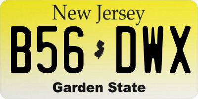 NJ license plate B56DWX
