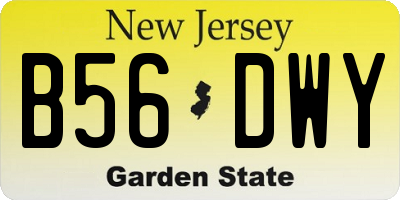 NJ license plate B56DWY
