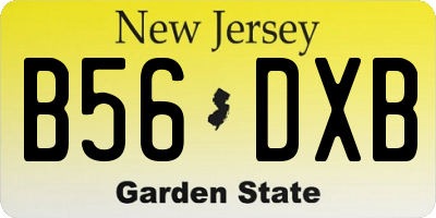 NJ license plate B56DXB