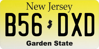 NJ license plate B56DXD