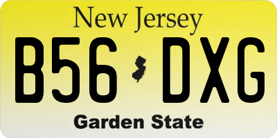 NJ license plate B56DXG