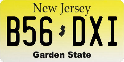 NJ license plate B56DXI