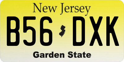 NJ license plate B56DXK