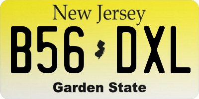 NJ license plate B56DXL