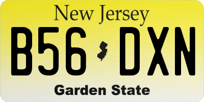NJ license plate B56DXN