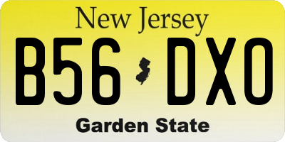NJ license plate B56DXO
