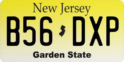 NJ license plate B56DXP
