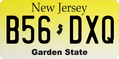 NJ license plate B56DXQ