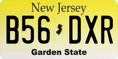 NJ license plate B56DXR
