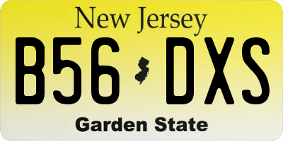 NJ license plate B56DXS