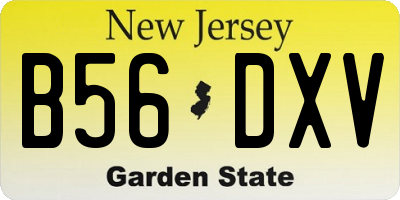 NJ license plate B56DXV