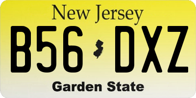 NJ license plate B56DXZ