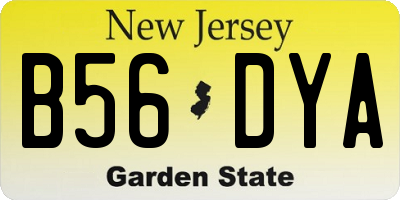 NJ license plate B56DYA
