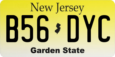 NJ license plate B56DYC