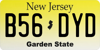 NJ license plate B56DYD