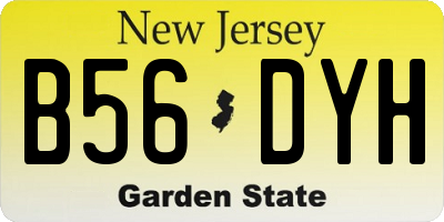 NJ license plate B56DYH