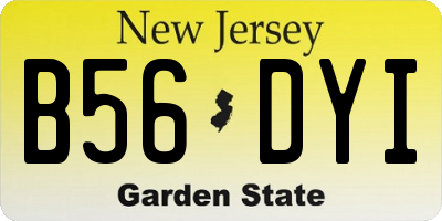 NJ license plate B56DYI