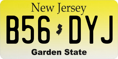 NJ license plate B56DYJ