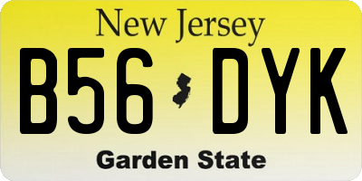 NJ license plate B56DYK