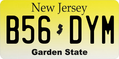 NJ license plate B56DYM