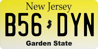 NJ license plate B56DYN