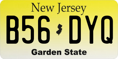 NJ license plate B56DYQ